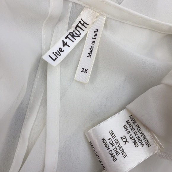 Live 4 Truth 2XL Sheer Embroidered Top Sleeveless Gauzy Lightweight Summer Shirt - Picture 6 of 8